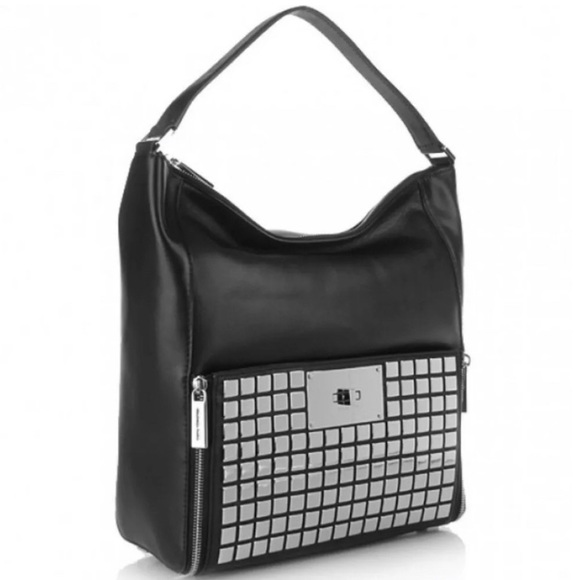 Michael Kors Medium Natalia Tile Shoulder Bag in Black - Picture 1 of 15